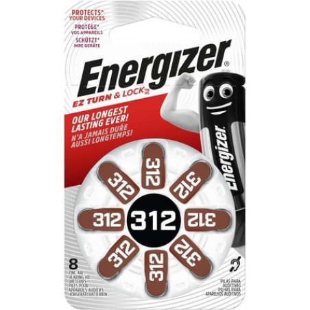 Energizer Hearing Aid Batteries Size 312 Ez Turn & Lock