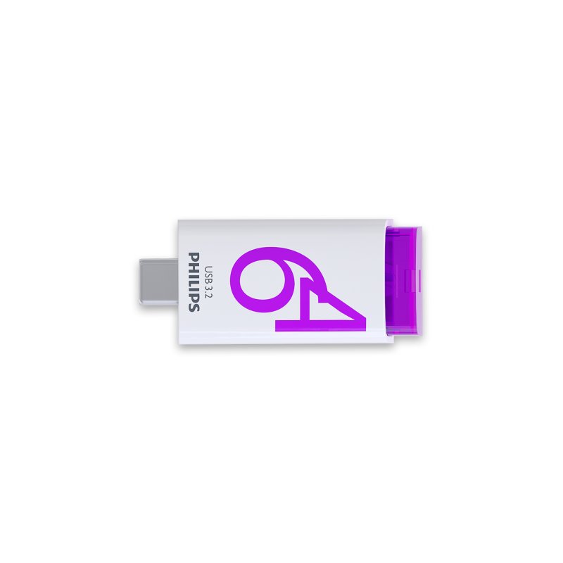 Philips Click USB flash drive 64 GB USB Type-C 3.2 Gen 1 (3.1 Gen 1) Violet, White