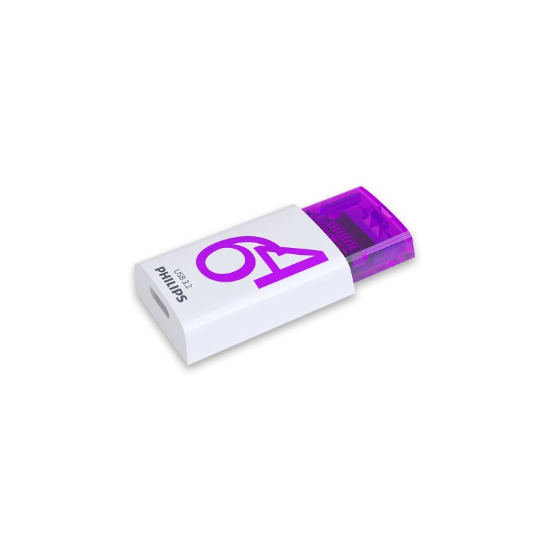 Philips Click lecteur USB flash 64 Go USB Type-C 3.2 Gen 1 (3.1 Gen 1) Violet, Blanc