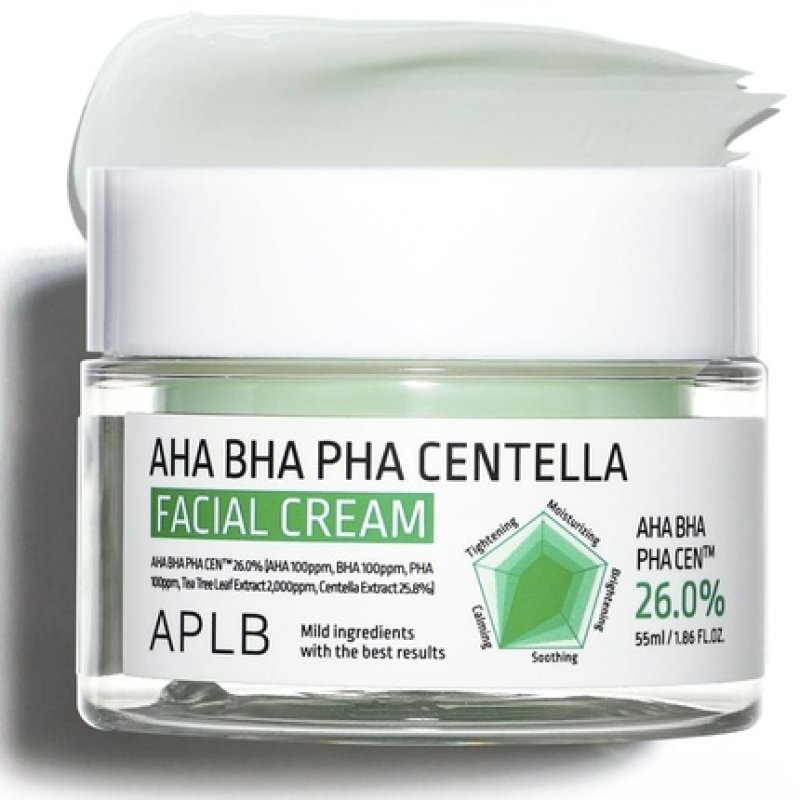 Aplb Aha Bha Pha Centella Facial Cream 186 Fl Oz 55 Ml