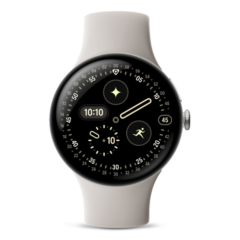 Google Pixel Watch 4 AMOLED 45 mm Numérique Écran tactile Argent Wifi GPS (satellite)