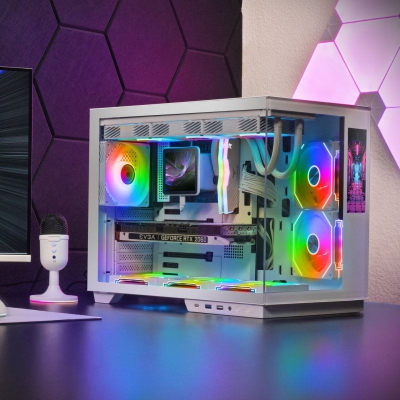 Boitier Moyen Tour ATX Mars Gaming MC-Mirage avec panneaux vitrés (Blanc)