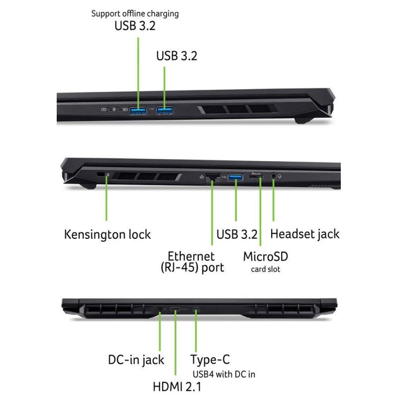 Acer Nitro V17 (ANV17-41-R4CJ) Gaming 17,3" Full-HD, 144Hz, Ryzen R7-260 (16 TOPS), 16GB RAM, 1TB SSD, GeForce RTX5070,