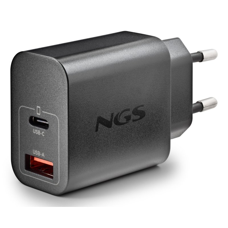 Chargeur secteur NGS Era 1x USB-C 1x USB-A 20W (Noir)