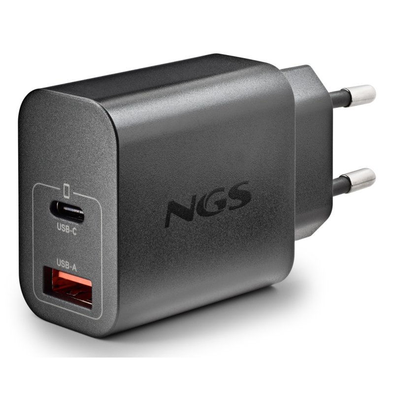 Chargeur secteur NGS Era 1x USB-C 1x USB-A 30W (Noir)