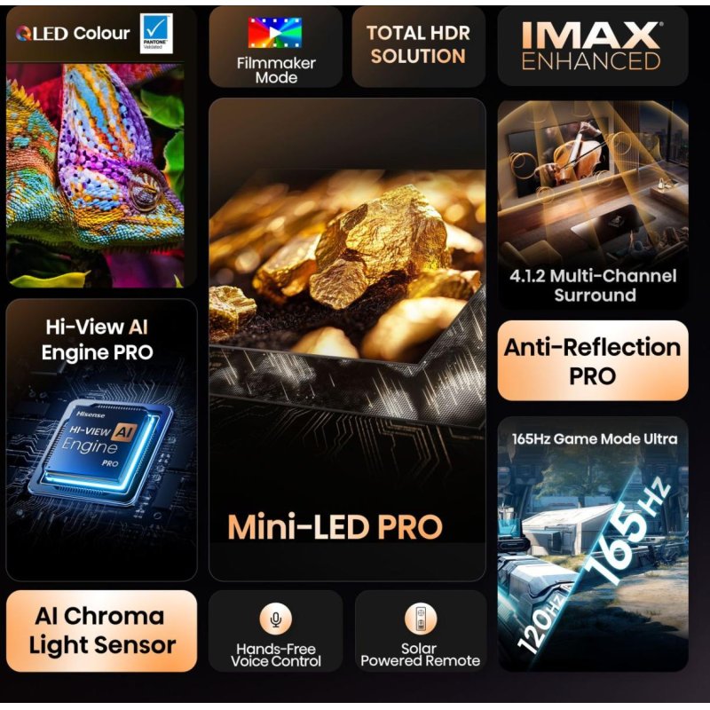 Hisense 55U8Q 139.7 cm (55 ) 4K Ultra HD Smart TV Wi-Fi Black 700 cd/m2