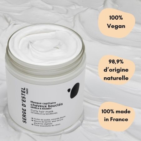 SERGE D'ESTEL PARIS Curly Hair Mask 250g To Soften Nourish and Control Curls 100% Vegan