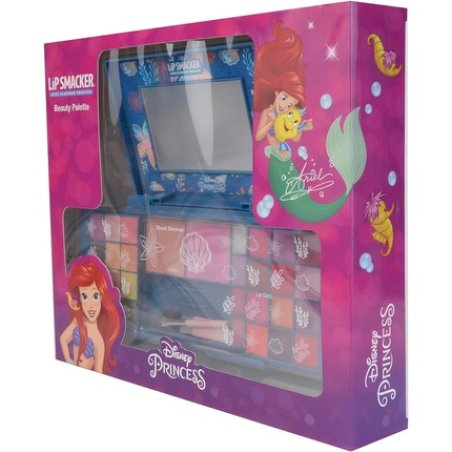 Lip Smacker Princess Ariel Beauty Palette Makeup Gift Set with Lip Glosses, Shimmer Creams, Blush & Bronzer for Kids