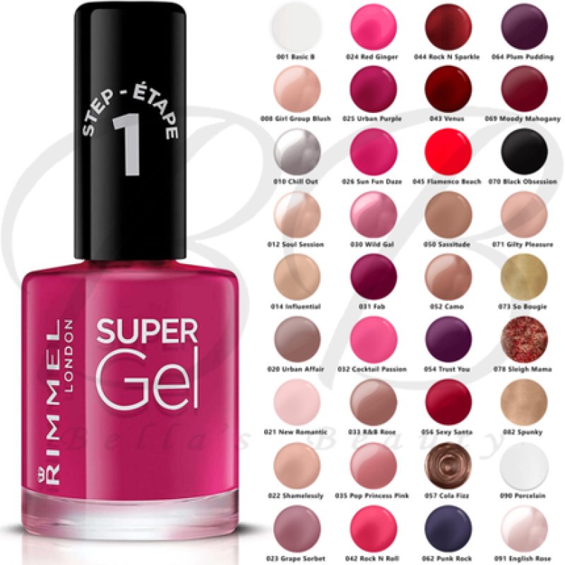 Rimmel Super Gel High Shine Long-Lasting Nail Polish No.58 Verry Berry 12ml