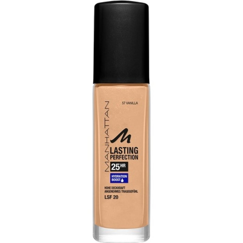Manhattan Lasting Perfection 25 Hour Make-Up Vanilla 57 Moisturising Foundation 30ml