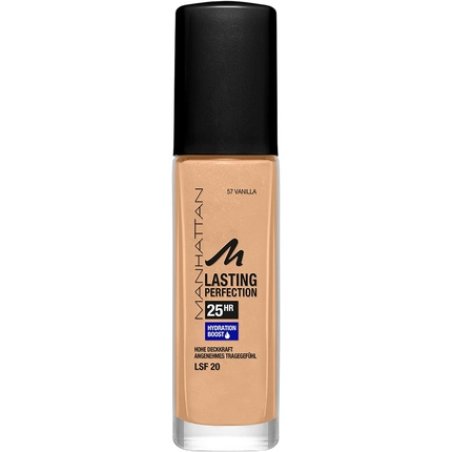 Manhattan Lasting Perfection 25 Hour Make-Up Vanilla 57 Moisturising Foundation 30ml