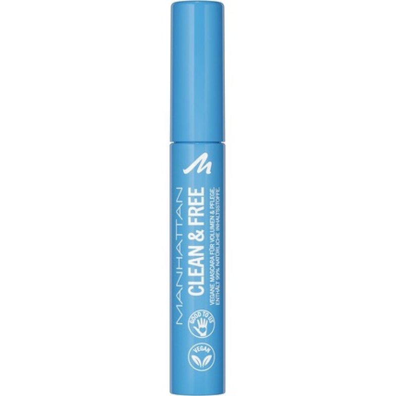 Manhattan Clean & Free Mascara Colour 1010N Black Waterproof Nourishing Vegan 7ml