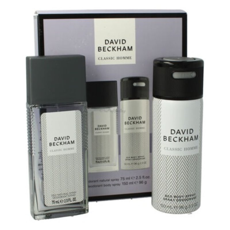 David Beckham Classic Homme Natural Deodorant Spray 75ml and Body Spray 150ml