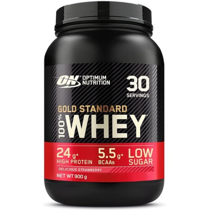 Optimum Nutrition Gold Standard Whey Protein Muscle Building Powder with Glutamine and Amino Acids 30 Servings 900g