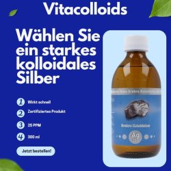 Vitacolloids Nonionic Nanocolloidal Silver 25 PPM 300ml Natural