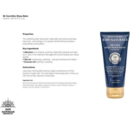Recipe for Men Raw Naturals Mr Cool After Shave Balm for All Skin Types 100ml