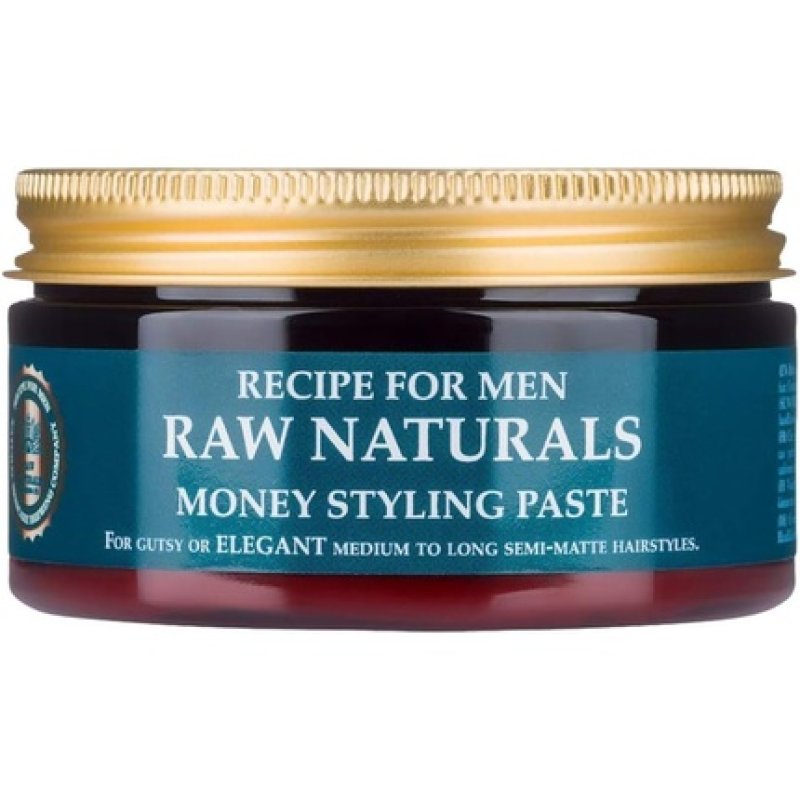 Recipe for Men Raw Naturals Money Styling Paste Strong Hold and Semi Matte Finish for Medium to Long Hair 100ml