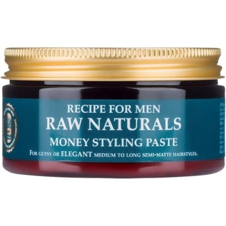 Recipe for Men Raw Naturals Money Styling Paste Strong Hold and Semi Matte Finish for Medium to Long Hair 100ml