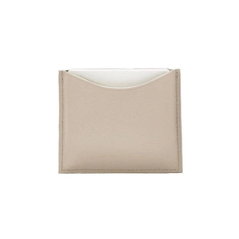 La Bouche Rouge Beige Leather Compact Case