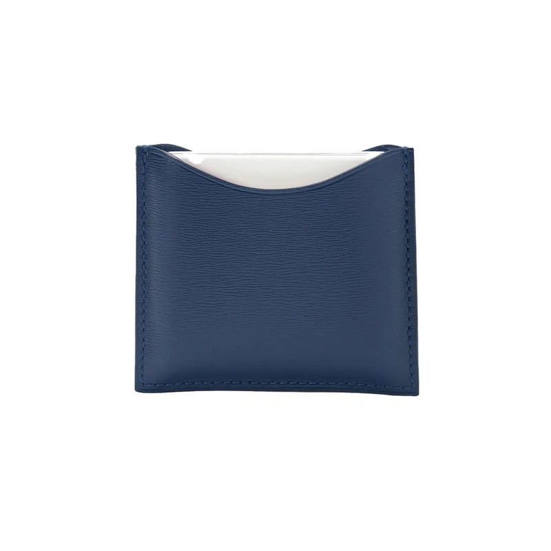 La Bouche Rouge Navy Blue Leather Compact Case