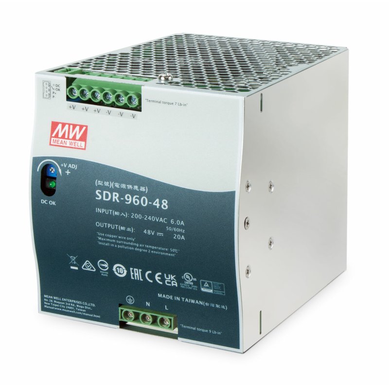 DIN RAIL POWER SUPPLY 48V-960W/20A