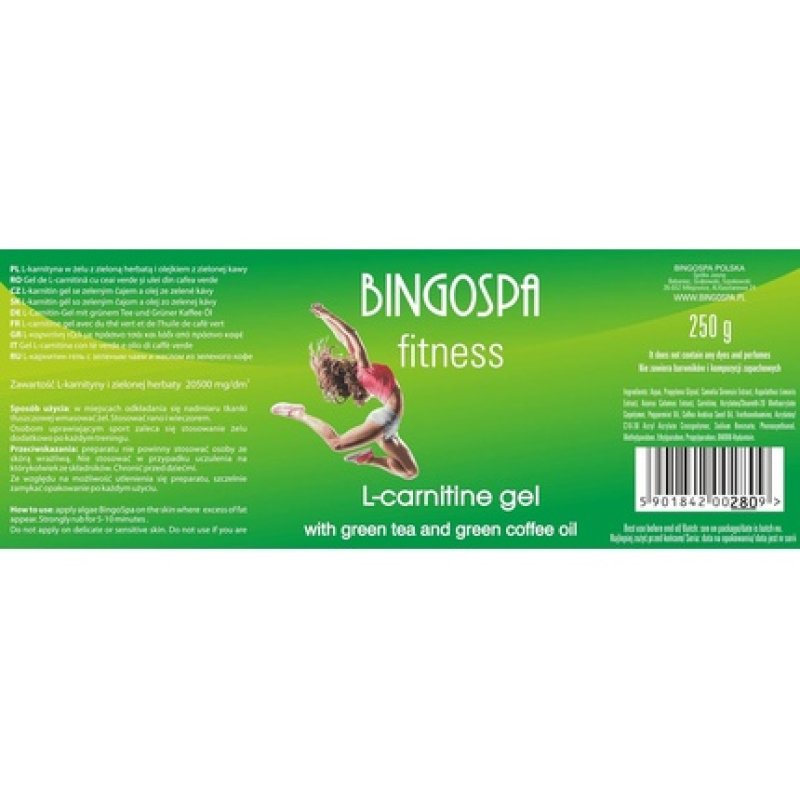 Bingospa Fitness Anti-Cellulite Slimming Fat Burning L-Carnitine Gel with Green