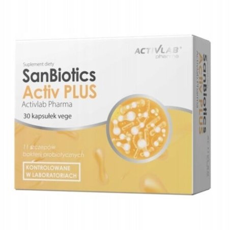 Sanbiotics Activ Plus Probiotic Bacterial Strains 30/60/90 Vege Capsules