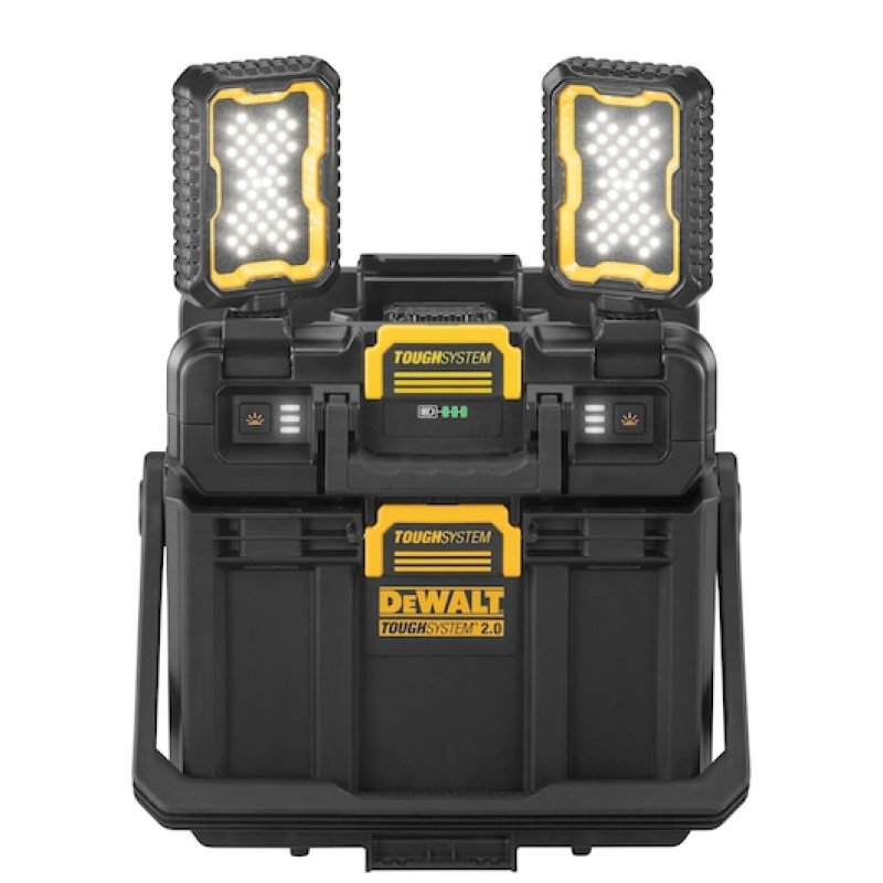 DeWalt ToughSystem 2.0 Toolbox with Integrated LED Work Light, 18V Compatible, Durable Storage Solution