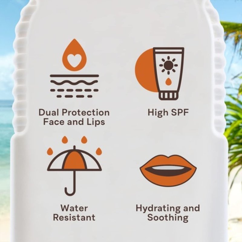 Malibu Sun Duo Pack SPF 50 Face Cream Sunscreen and SPF 30 Lip Balm Protection 40ml and 5g