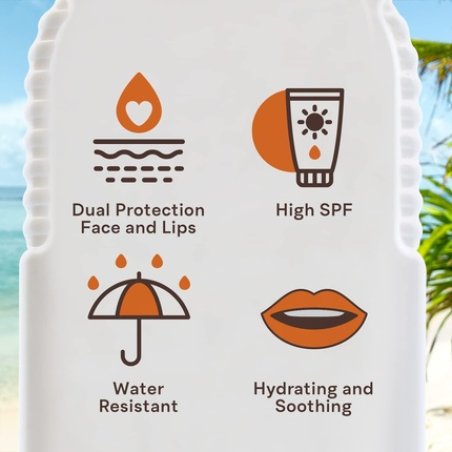 Malibu Sun Duo Pack SPF 50 Face Cream Sunscreen and SPF 30 Lip Balm Protection 40ml and 5g