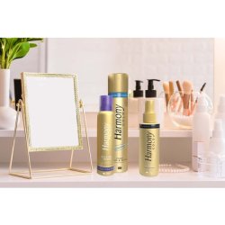 Harmony Gold Hairspray Natural Hold and Shine 400ml with UV Filters Argan Oil and Vitamin Pro B7