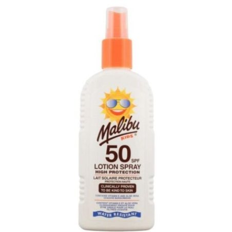 Kids Malibu Sun Screen Lotion Spray 200ml SPF50 Water Resistant High Protection