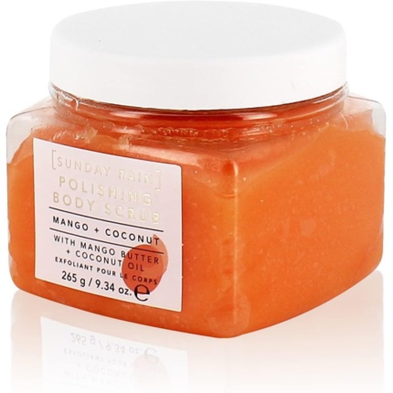 Sunday Rain Polishing Body Scrub for Extra Smooth and Soft Skin with Tropical Mango Butter and Coconut Oil 265g