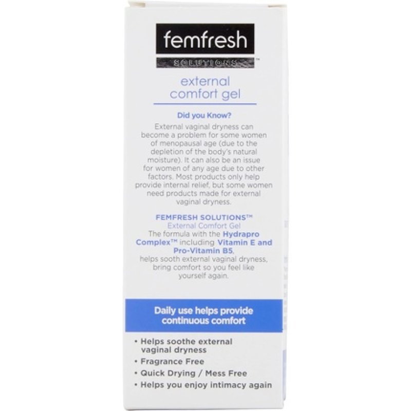 Femfresh Solutions External Comfort Gel Relieves External Vaginal Dryness 42.5g Tube