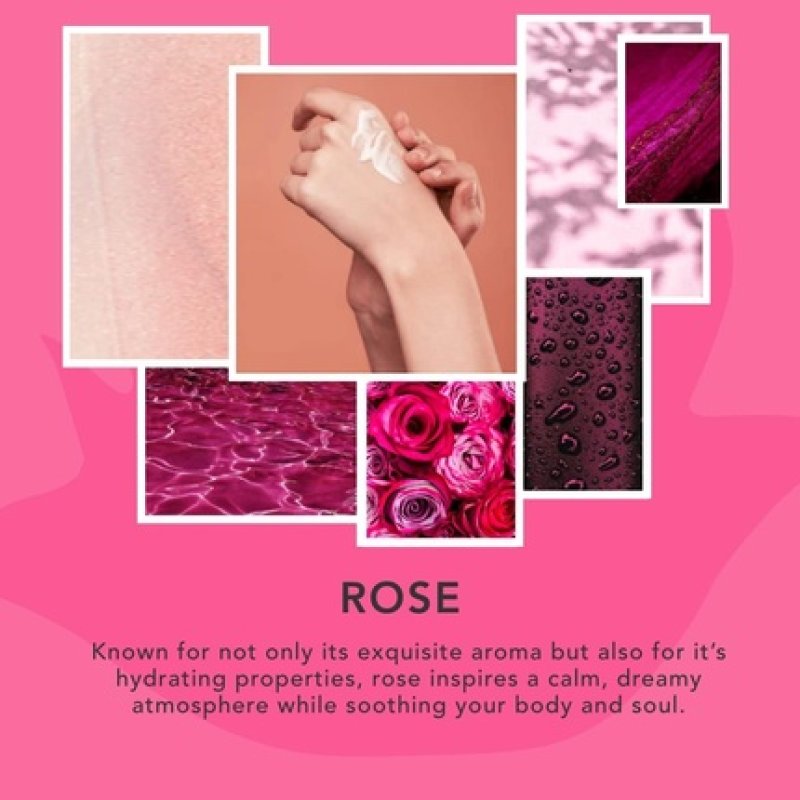 Sunday Rain Rose Polishing Body Scrub for Dry Skin with Soothing Rose Oil and Fresh Rose Petals Scent 265g