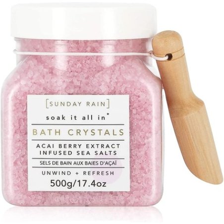 Sunday Rain Luxury Nourishing Bath Crystals with Acai Berry Extract and Natural Sea Salts 500g