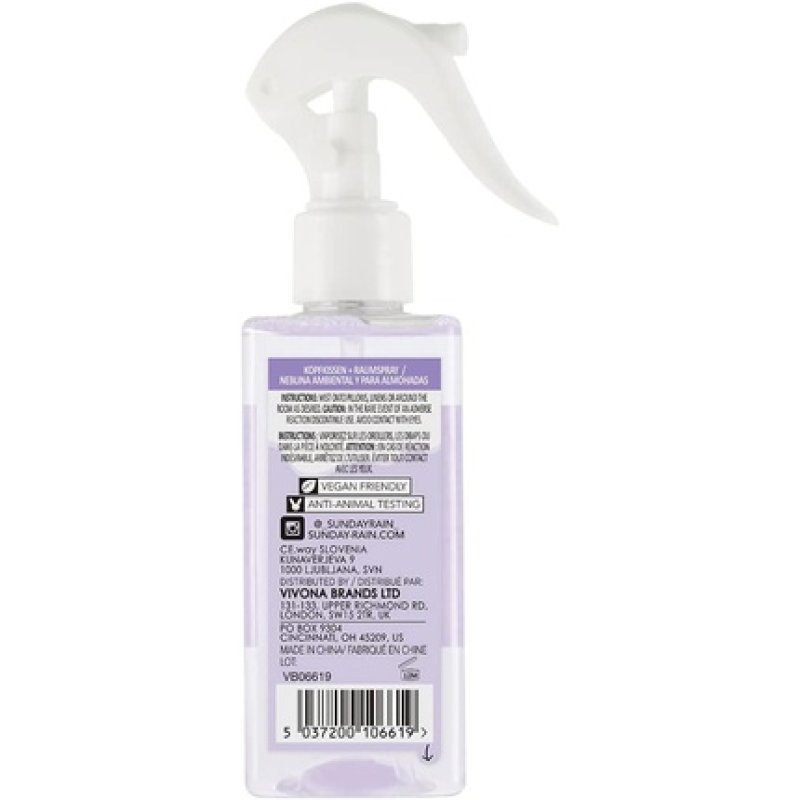 Sunday Rain Sleep Easy Luxury Relaxing Soothing Pillow and Room Mist Spray with Lavender and Cedarwood 200ml