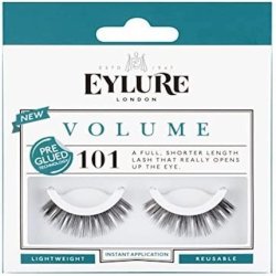 Eylure Volume Pre-Glued False Lashes Number 101 Black 1 Count