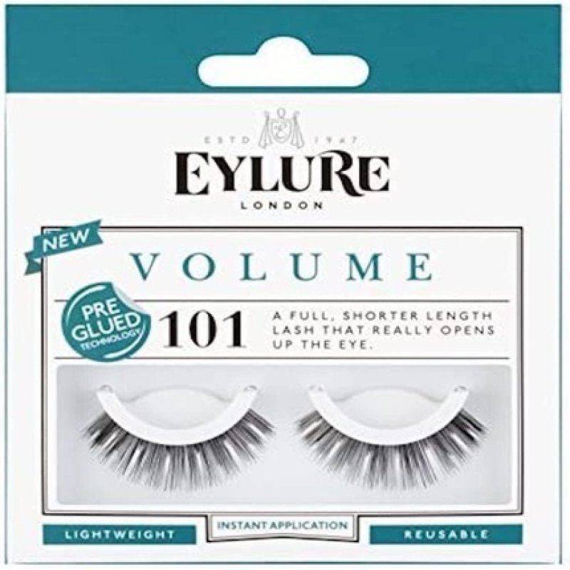 Eylure Volume Pre-Glued False Lashes Number 101 Black 1 Count