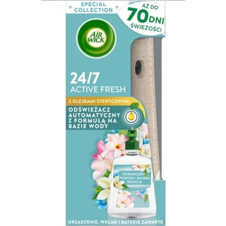 Air Wick Active Fresh Device And Refill Set Ocean Breeze And Paradise Vanilla 228 Ml