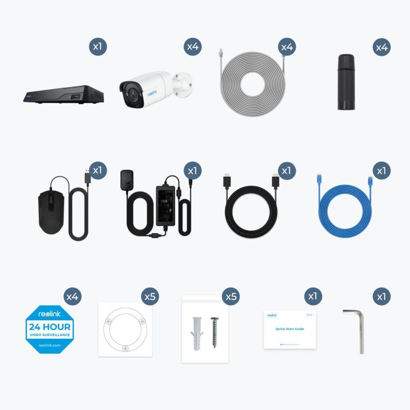 Reolink NVS8-5MB4 - 5MP Security Camera System, 8-Channel NVR with Built-in 2TB HDD, Person/Vehicle/Animal Detection