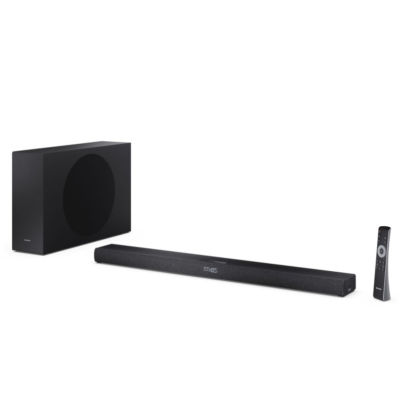 Sharp - 2.1ch Ultra-slim Dolby Atmos / DTS Virtual:X Soundbar with Wireless Subwoofer HT-SBW320