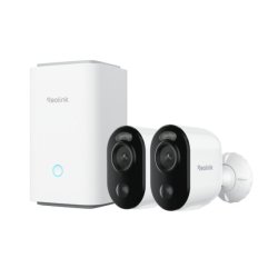 Reolink – Home Hub with 2×Argus 3E Indoor/Outdoor Battery Cameras – White