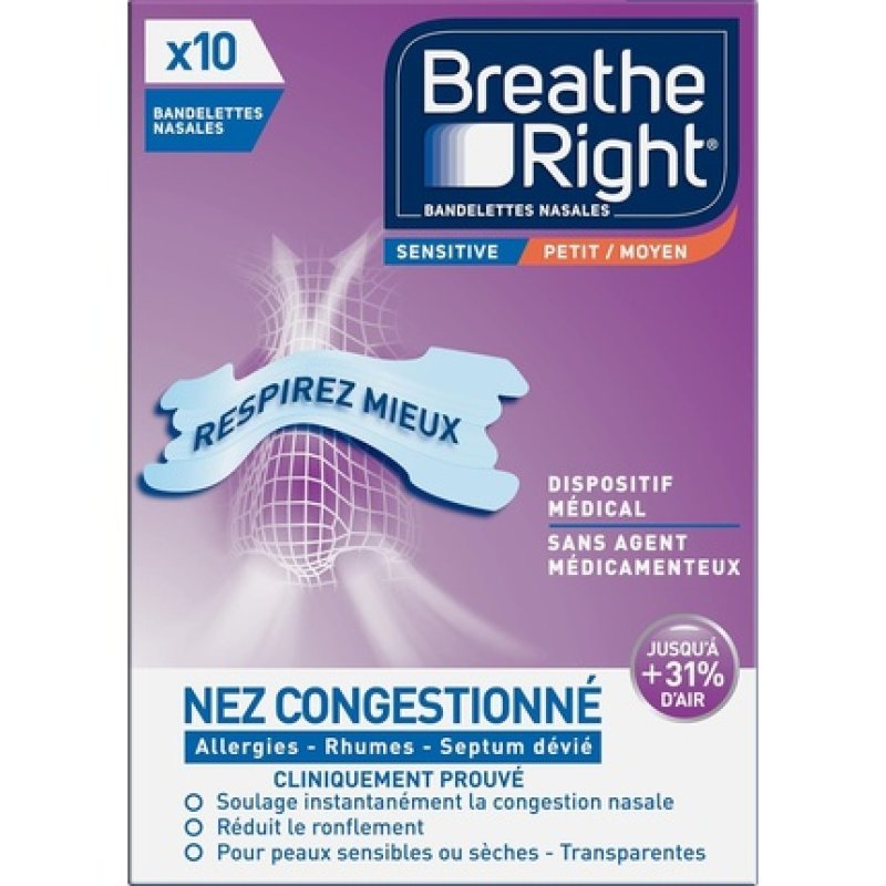 Breathe Right Sensitive Nasal Strip Size M/S Sleep Aid