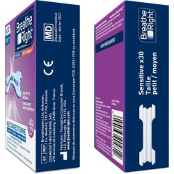 Breathe Right Sensitive Small Medium Nasal Strips 30 Count