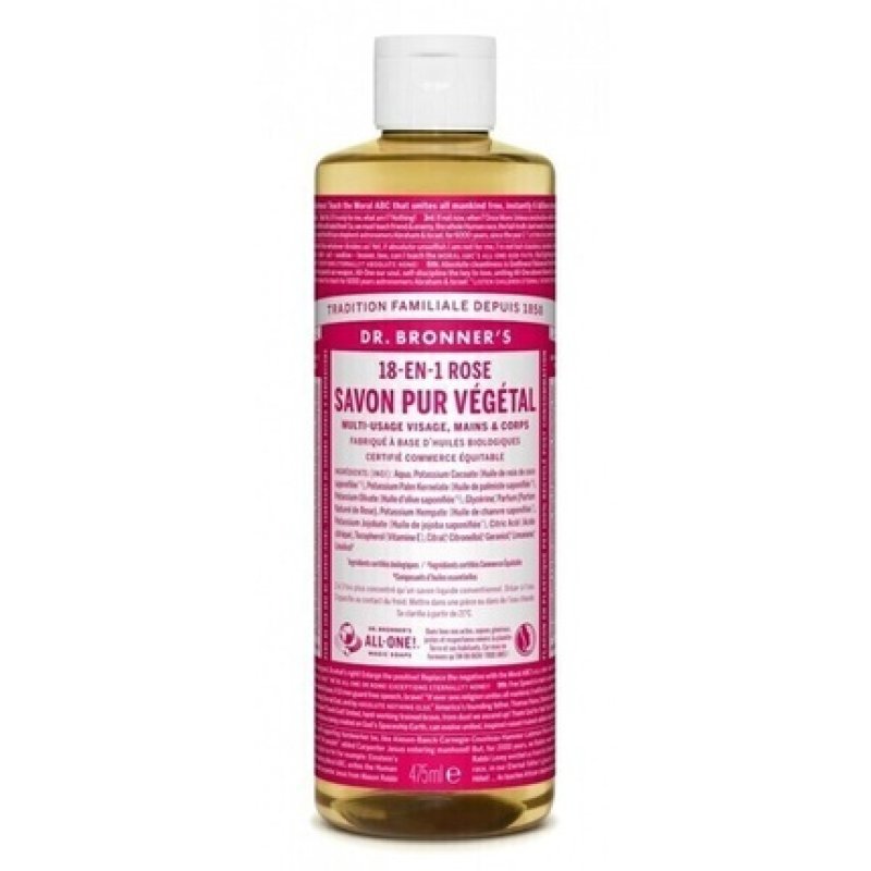 Dr Bronner's Organic Rose Castile Liquid Soap - 473ml