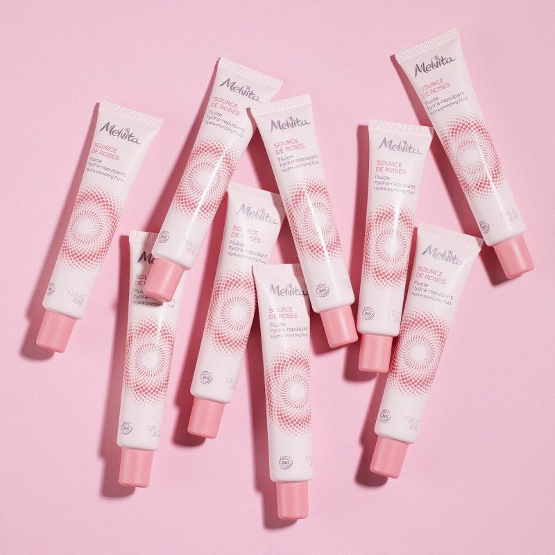 Melvita Source de Rose Hydra-Plumping Fluid crème hydratante pour le visage Femmes 40 ml Émulsion