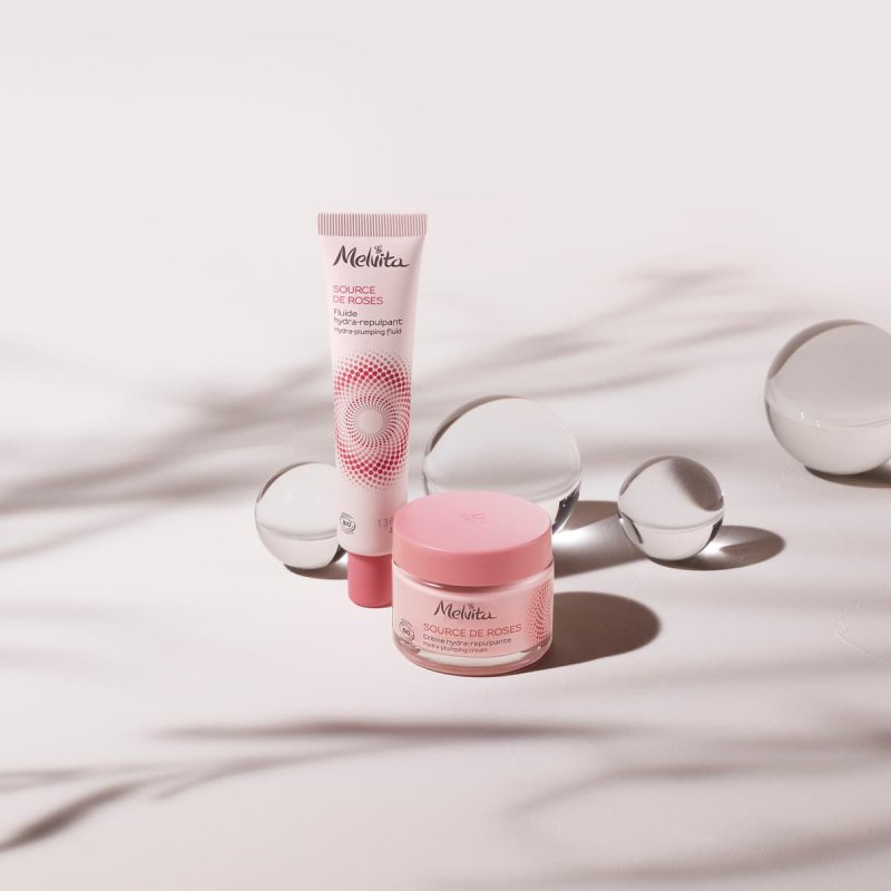 Melvita Source de Rose Hydra-Plumping Fluid crème hydratante pour le visage Femmes 40 ml Émulsion