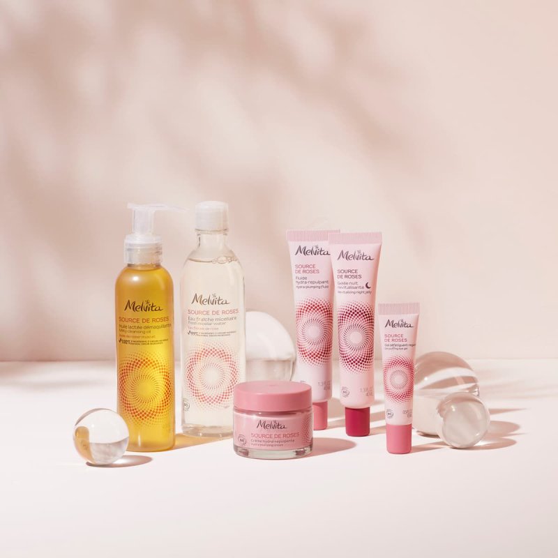 Melvita Source de Rose Hydra-Plumping Fluid crème hydratante pour le visage Femmes 40 ml Émulsion
