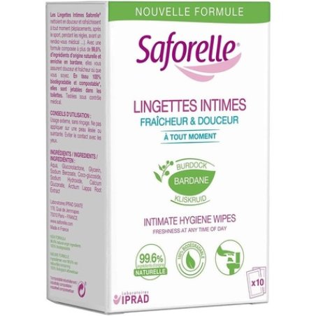 Saforelle Intimate Hygiene Wipes - Pack of 10